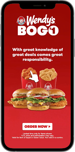 iPhone using a carousel for Wendy's