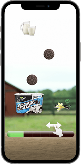 iPhone playing Breyers Catcher game