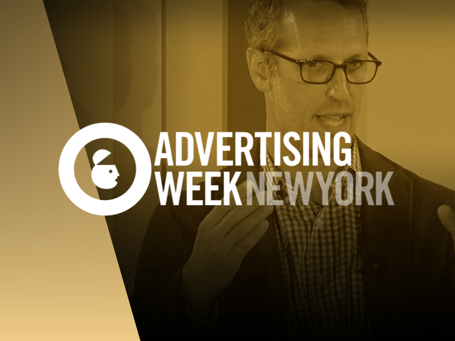 Head of Gaming Business Success, Jordan Shlachter, on stage at Advertising Week NY. 