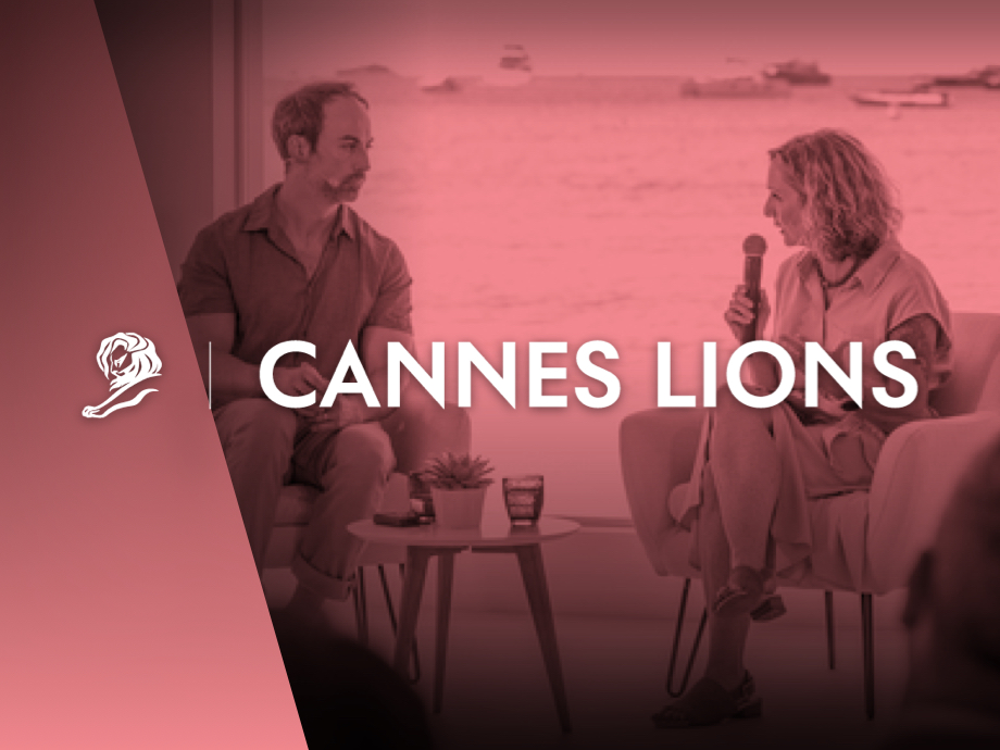 Jonathan Stringfield and Lynne Kjolso share the stage at Microsoft Beach in Cannes, France. 